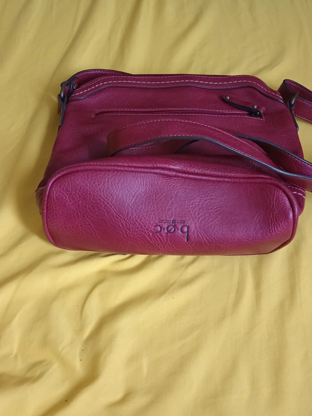 B.O.C Born Concepts burgundy faux leather crossbody bag with a front buckle deta - Picture 6 of 7